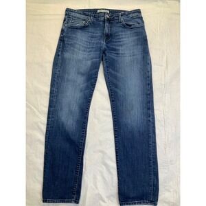 Mavi Marcus Jeans Mens 33x32 Slim Straight Leg Dark Wash Stretch Whisker Faded